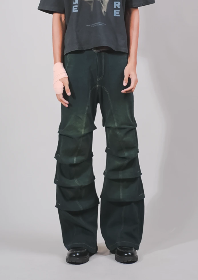 DARK MOSS FLARED PANTS   2