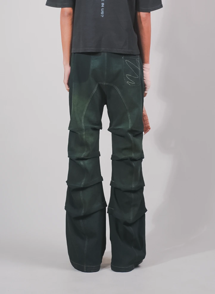 DARK MOSS FLARED PANTS   4